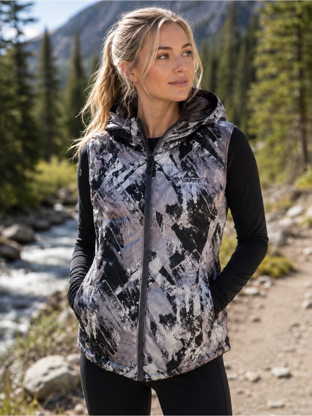 NWOT GERRY Reversible Packable Down Vest Womens M
